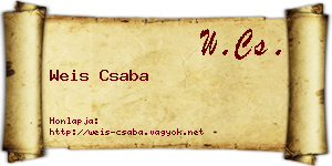 Weis Csaba névjegykártya
